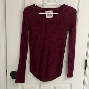 SO Sonoma Maroon Perfect Pullover Fitted Crew Neck Sweater Size XS